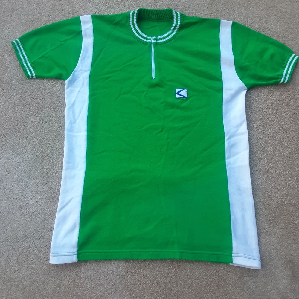 1970s Acrylic Cycling Jersey By Valsport, THREE Rear Button Cargo Pockets,NOSWOT
